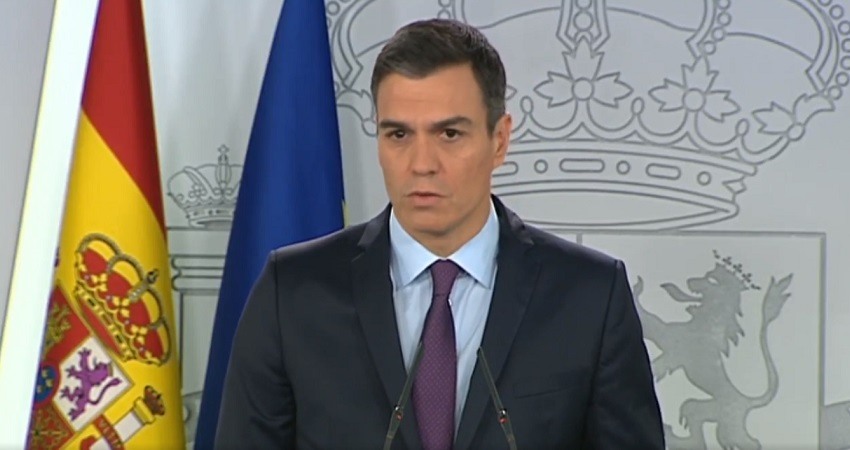 Pedro Sanchez, esta manana en La Moncloa.