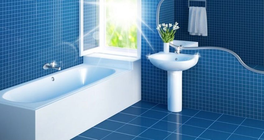 Baño reluciente y sencillamente hermoso
