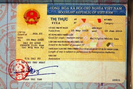 Visado a la llegada a Vietnam