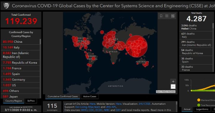 Un mapa en tiempo real para seguir la evolución del coronavirus en España y en el resto del mundo