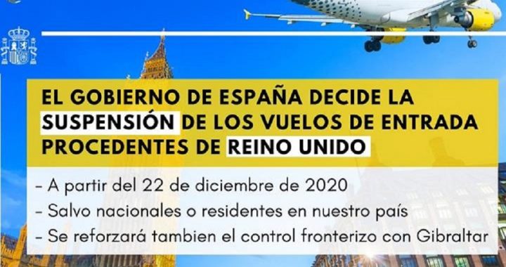 España suspende los vuelos de entrada procedentes del Reino Unido