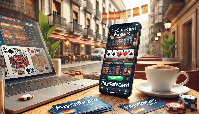 Pago seguro en casinos online resaltando la privacidad y simplicidad de Paysafecard como método de depósito preferido.